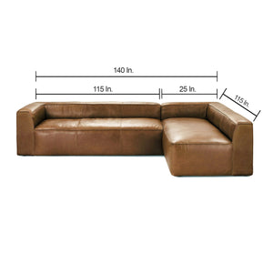COOPER RIGHT ARM SECTIONAL - COGNAC