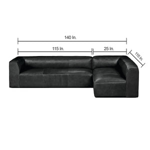 COOPER RIGHT ARM SECTIONAL - BLACK