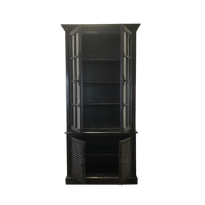 GLASS CASEMENT FRENCH CABINET IN BLACK