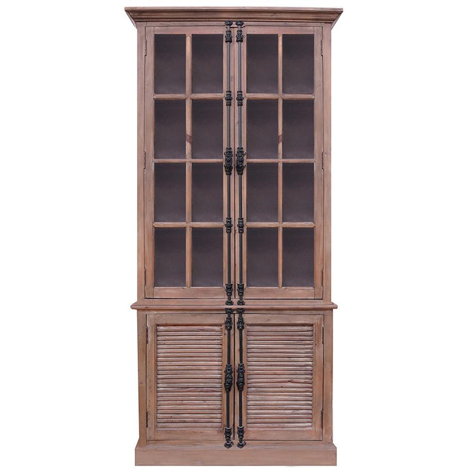 GLASS CASEMENT FRENCH CABINET IN NATURAL