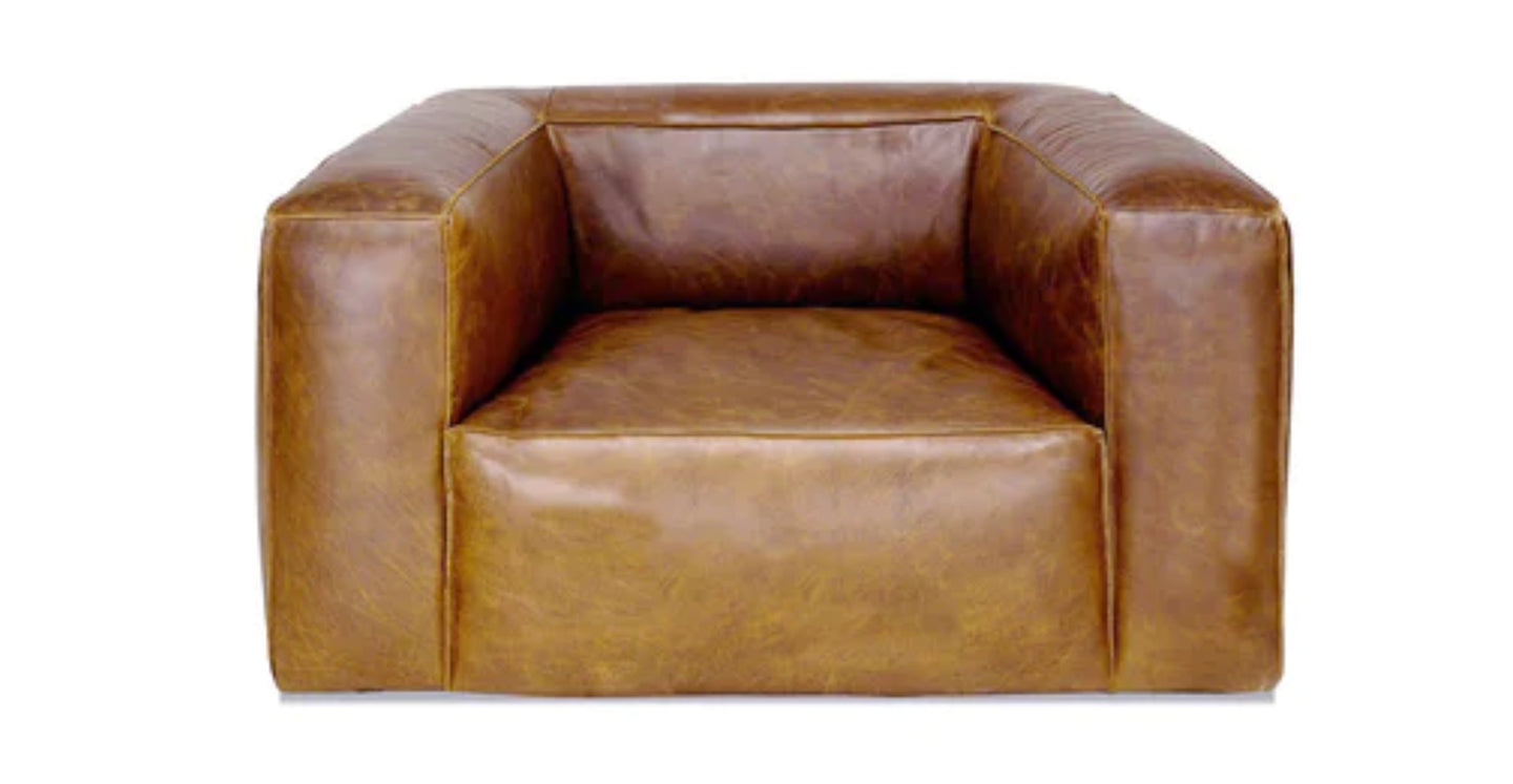 COOPER LEATHER CHAIR in BROWN