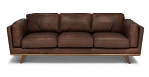 Macadamia Leather Sofa in Bark