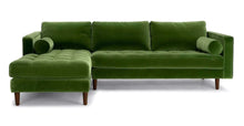 Load image into Gallery viewer, ROMA SECTIONAL IN GREEN VELVET