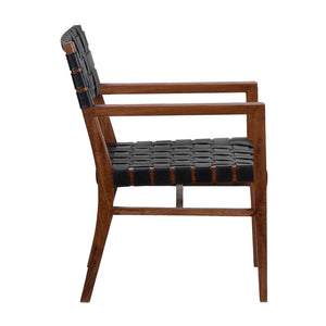 ST. AUGUSTINE LEATHER DINING CHAIR WITH ARMS