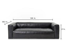 Load image into Gallery viewer, COOPER LEATHER SOFA in BLACK