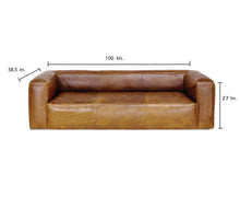 Load image into Gallery viewer, COOPER LEATHER SOFA in BROWN
