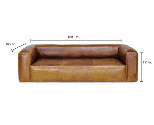 COOPER LEATHER SOFA in BROWN