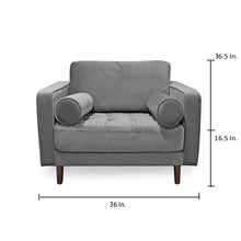 Load image into Gallery viewer, ROMA CHAIR in GREY VELVET