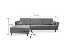 Load image into Gallery viewer, ROMA SECTIONAL in GREY VELVET