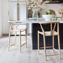 Load image into Gallery viewer, WISHBONE ISLAND COUNTER STOOL - NATURAL